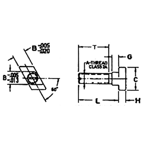 KBC - USA,2.5X2IN.1/2-13 THRD USA ROTRY TSLOT BOLT,1-904-43525,KBC ...