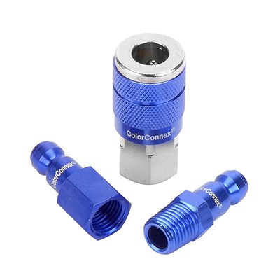 BLUE COLORCONNEX 3PC AUTO CPLR/PLG KIT