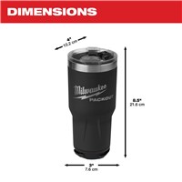 MILWAUKEE PACKOUT 30OZ BLACK TUMBLER