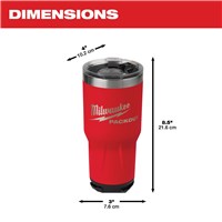 MILWAUKEE PACKOUT 30OZ RED TUMBLER