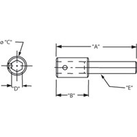 KURT SCREW EXTENSION FOR 6IN.VISE,3/4HEX